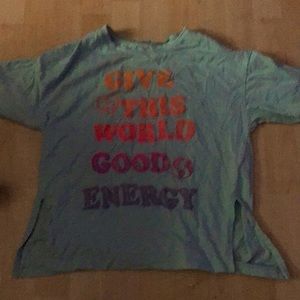 Blue old navy shirt, kids size 14-16